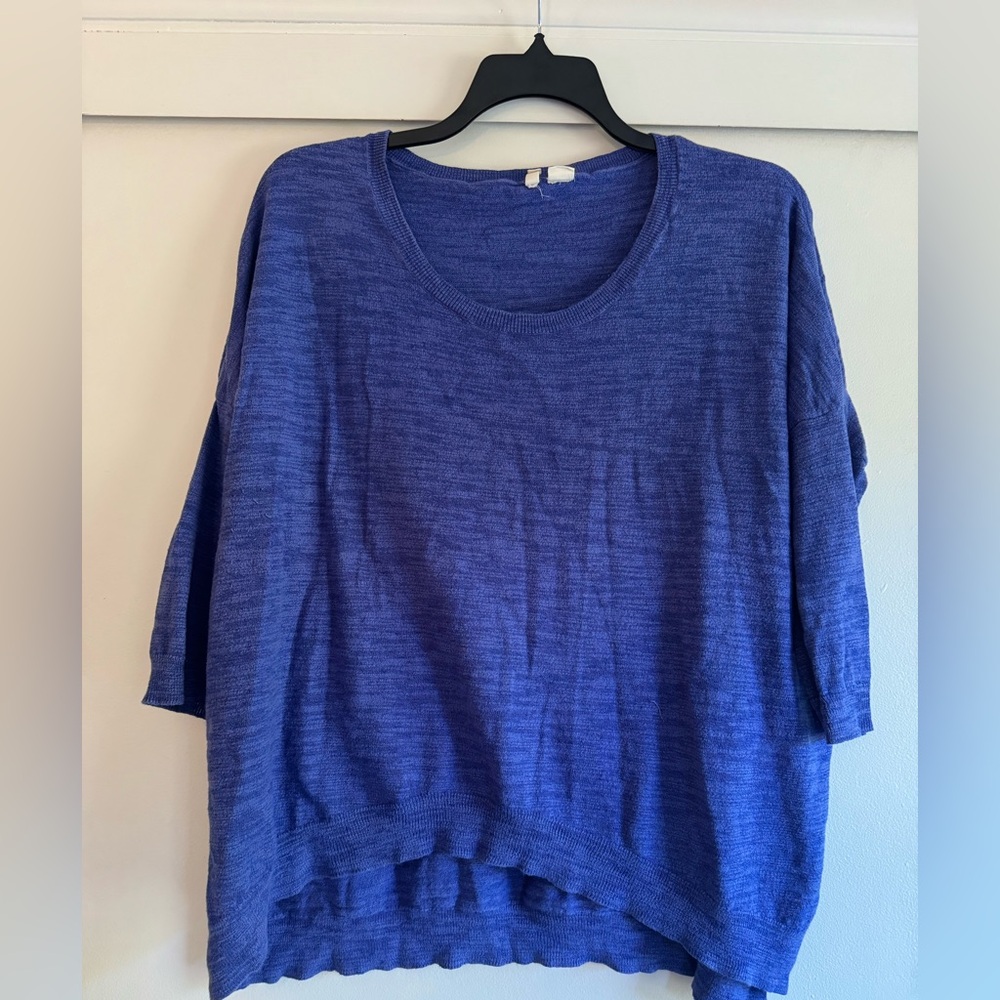 Blue Oversized Knit Top- Moth by Anthropologie